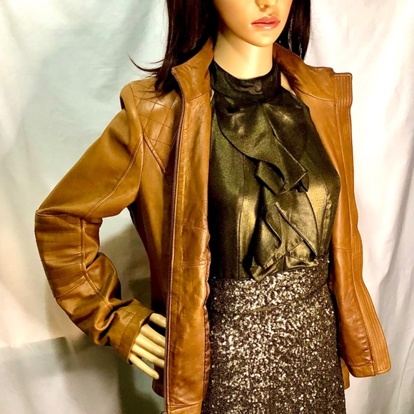 Antonio Melani Bronze And Gold Halter Dress With Sequins, Size 6 - Picture 2 of 11